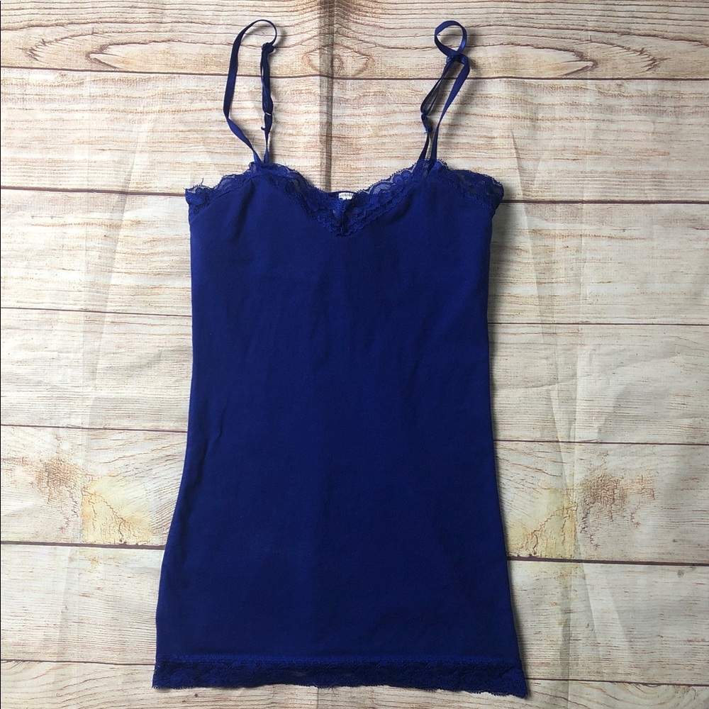 Y2K Lace Trim Royal Blue Cami